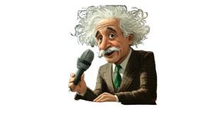 Einstein Podcasting Vinyl Car Decal Sticker – Waterproof & UV-Resistant 8"