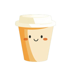 Cute Coffee Cup V4 Vinyl Car Decal Sticker – Waterproof & UV-Resistant 8"