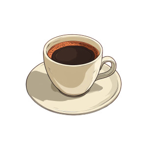 Cartoon Espresso Vinyl Car Decal Sticker – Waterproof & UV-Resistant 8"