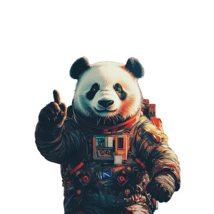 Space Panda Winking Vinyl Car Decal Sticker – Waterproof & UV-Resistant 8"