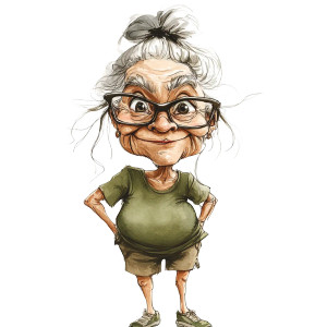Cheeky Elderly Lady Vinyl Car Decal Sticker – Waterproof & UV-Resistant 8"