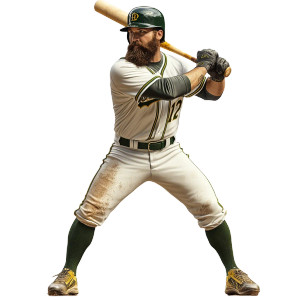 Baseball Player Batting V4 Vinyl Car Decal Sticker – Waterproof & UV-Resistant 8"