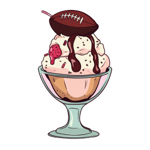 Football Sundae Vinyl Car Decal Sticker – Waterproof & UV-Resistant 8"