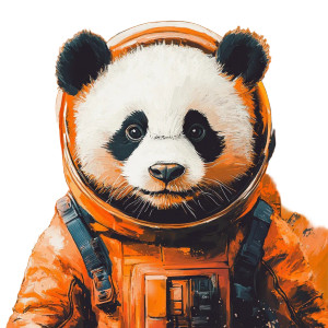 Orange Space Panda Vinyl Car Decal Sticker – Waterproof & UV-Resistant 8"