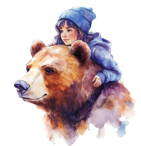 Bear And Woman Vinyl Car Decal Sticker – Waterproof & UV-Resistant 8"
