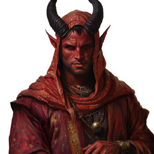 Arabian Tiefling Merchant Vinyl Car Decal Sticker – Waterproof & UV-Resistant 8"