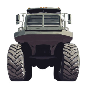 Giant Tire Truck Vinyl Car Decal Sticker – Waterproof & UV-Resistant 8"