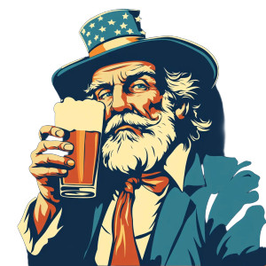 Uncle Sam Drinking V2 Vinyl Car Decal Sticker – Waterproof & UV-Resistant 8"