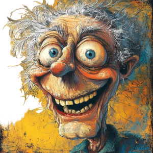 Manic Elderly Artist Vinyl Car Decal Sticker – Waterproof & UV-Resistant 8"