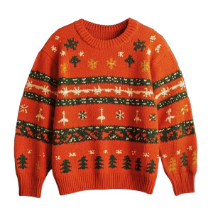 Orange Christmas Sweater Vinyl Car Decal Sticker – Waterproof & UV-Resistant 8"