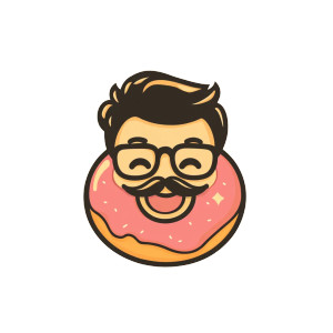 Donut Shop Logo Vinyl Car Decal Sticker – Waterproof & UV-Resistant 8"