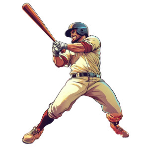 Powerful Baseball Batter Vinyl Car Decal Sticker – Waterproof & UV-Resistant 8"