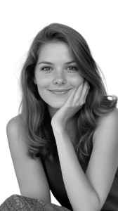 Smiling Young Woman V2 Vinyl Car Decal Sticker – Waterproof & UV-Resistant 8"