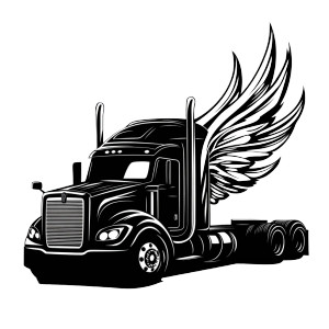 Winged Semi Truck V3 Vinyl Car Decal Sticker – Waterproof & UV-Resistant 8" Winged Semi Truck V3 Vinyl Car Decal Sticker – Waterproof & UV-Resistant 8"