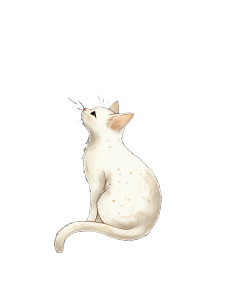 White Cat Sticker Vinyl Car Decal Sticker – Waterproof & UV-Resistant 8"