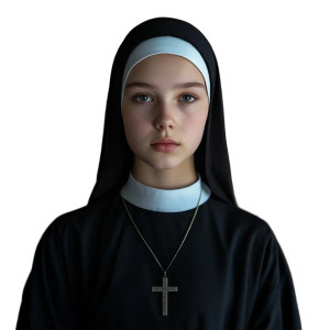 Young Nun Vinyl Car Decal Sticker – Waterproof & UV-Resistant 8" Young Nun Vinyl Car Decal Sticker – Waterproof & UV-Resistant 8"