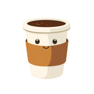 Trendy Coffee Cup Vinyl Car Decal Sticker – Waterproof & UV-Resistant 8"