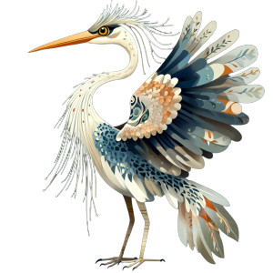 Stylized Heron Vinyl Car Decal Sticker – Waterproof & UV-Resistant 8"