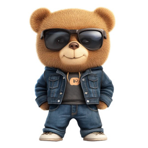 Cool Cartoon Bear V2 Vinyl Car Decal Sticker – Waterproof & UV-Resistant 8"