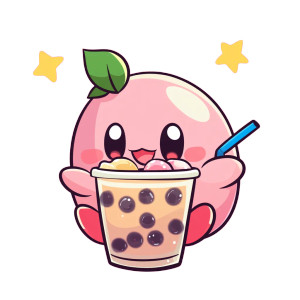 Chibi Kirby Boba Vinyl Car Decal Sticker – Waterproof & UV-Resistant 8"