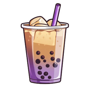 Taro Milk Tea Logo Vinyl Car Decal Sticker – Waterproof & UV-Resistant 8"