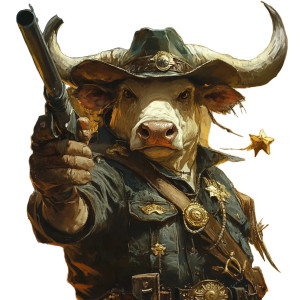 Sheriff Ox Vinyl Car Decal Sticker – Waterproof & UV-Resistant 8"