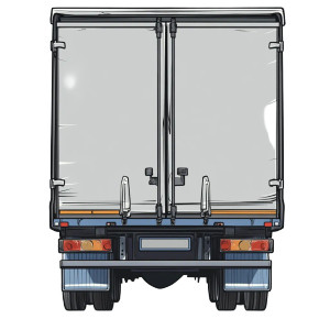 Rear Truck View Vinyl Car Decal Sticker – Waterproof & UV-Resistant 8"