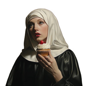 Blonde Nun Cupcake Vinyl Car Decal Sticker – Waterproof & UV-Resistant 8" Blonde Nun Cupcake Vinyl Car Decal Sticker – Waterproof & UV-Resistant 8"