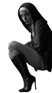 Monochromatic Nun Vinyl Car Decal Sticker – Waterproof & UV-Resistant 8"