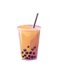 Boba Tea Illustration Vinyl Car Decal Sticker – Waterproof & UV-Resistant 8"