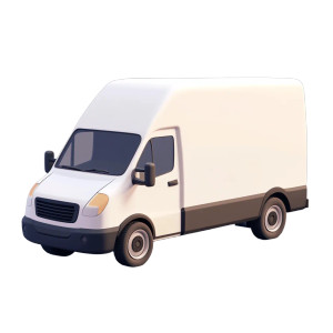 3D White Van Vinyl Car Decal Sticker – Waterproof & UV-Resistant 8"