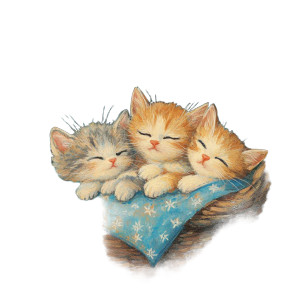 Cute Kittens Postcard Vinyl Car Decal Sticker – Waterproof & UV-Resistant 8"