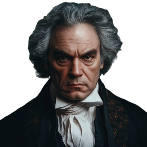 Sad Beethoven Portrait Vinyl Car Decal Sticker – Waterproof & UV-Resistant 8"