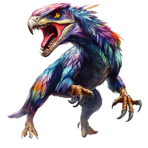 Colorful Feathered Raptor Vinyl Car Decal Sticker – Waterproof & UV-Resistant 8"