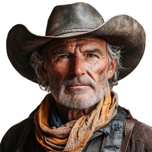 Old Western Cowboy V3 Vinyl Car Decal Sticker – Waterproof & UV-Resistant 8"