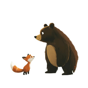 Bear And Fox Design Vinyl Car Decal Sticker – Waterproof & UV-Resistant 8"