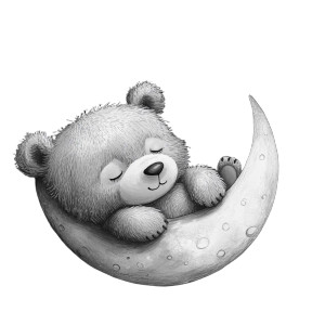 Sleeping Baby Bear V4 Vinyl Car Decal Sticker – Waterproof & UV-Resistant 8"