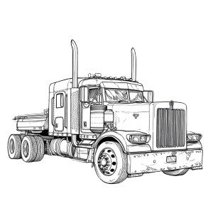 Semi Truck Coloring Vinyl Car Decal Sticker – Waterproof & UV-Resistant 8"