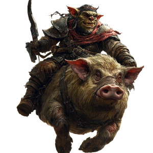 Goblin Hog Rider Vinyl Car Decal Sticker – Waterproof & UV-Resistant 8"