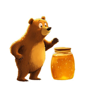 Worried Honey Bear Vinyl Car Decal Sticker – Waterproof & UV-Resistant 8"