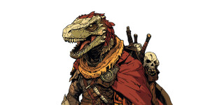 Lizardfolk Barbarian V4 Vinyl Car Decal Sticker – Waterproof & UV-Resistant 8"