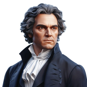 Beethoven Portrait V4 Vinyl Car Decal Sticker – Waterproof & UV-Resistant 8"