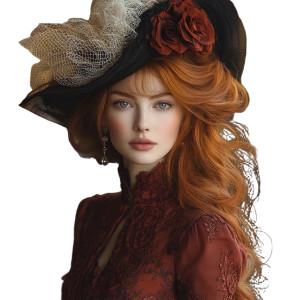 Copper-Haired Lady Vinyl Car Decal Sticker – Waterproof & UV-Resistant 8"