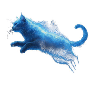 Blue Moonlight Cat Vinyl Car Decal Sticker – Waterproof & UV-Resistant 8"