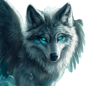Angel Wolf Vinyl Car Decal Sticker – Waterproof & UV-Resistant 8"