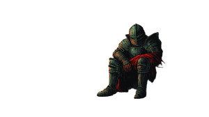 Pixelated Knight Resting Vinyl Car Decal Sticker – Waterproof & UV-Resistant 8"
