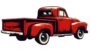 Red Pickup Truck V2 Vinyl Car Decal Sticker – Waterproof & UV-Resistant 8" Red Pickup Truck V2 Vinyl Car Decal Sticker – Waterproof & UV-Resistant 8"