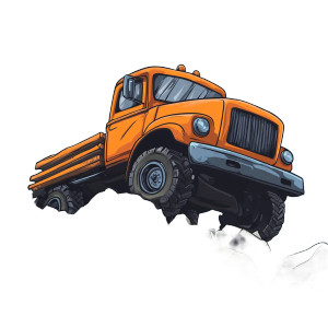 Cartoon Truck Adventure Vinyl Car Decal Sticker – Waterproof & UV-Resistant 8"