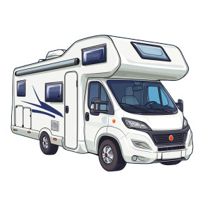 Modern Cartoon Camper Vinyl Car Decal Sticker – Waterproof & UV-Resistant 8"