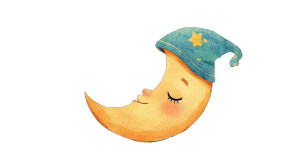 Sleeping Half Moon Vinyl Car Decal Sticker – Waterproof & UV-Resistant 8"